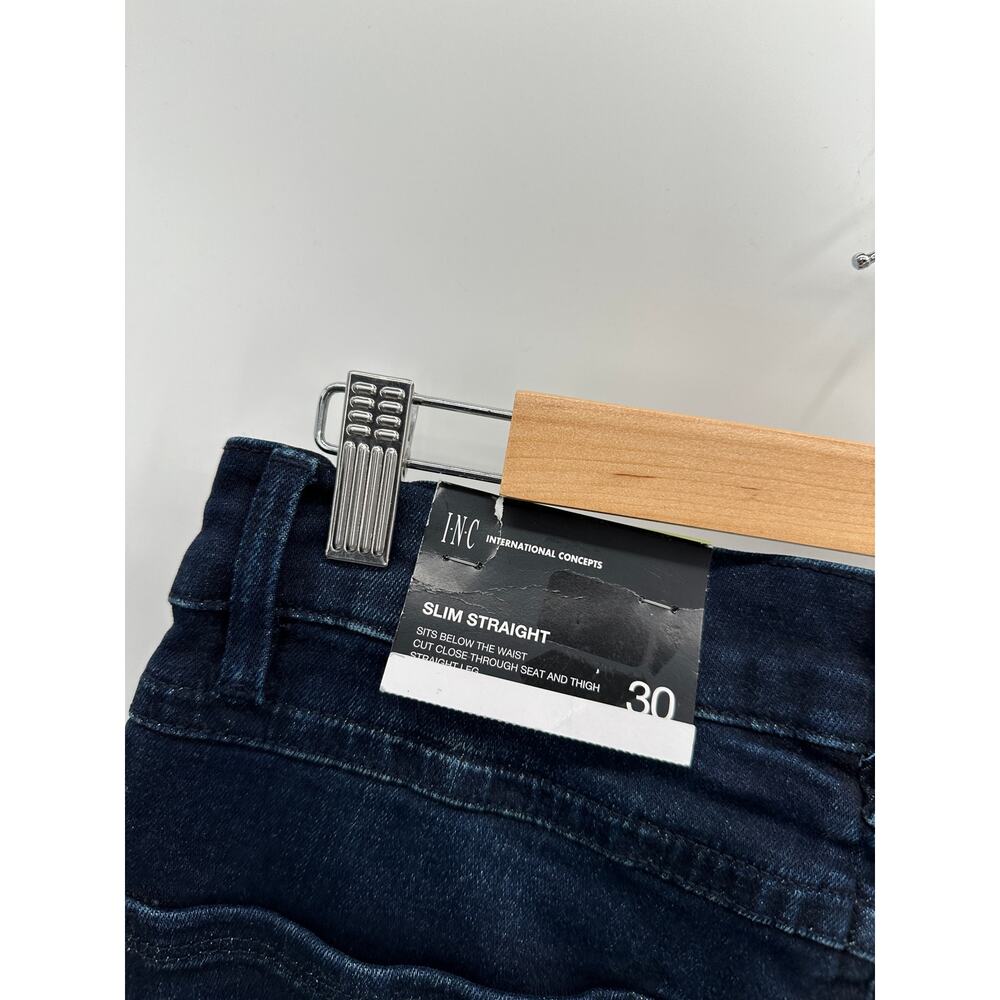 INC International Concepts Slim Straight Dark Wash Blue Jeans Men's Size 30 NWT - Picture 7 of 8